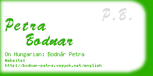 petra bodnar business card
