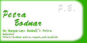 petra bodnar business card